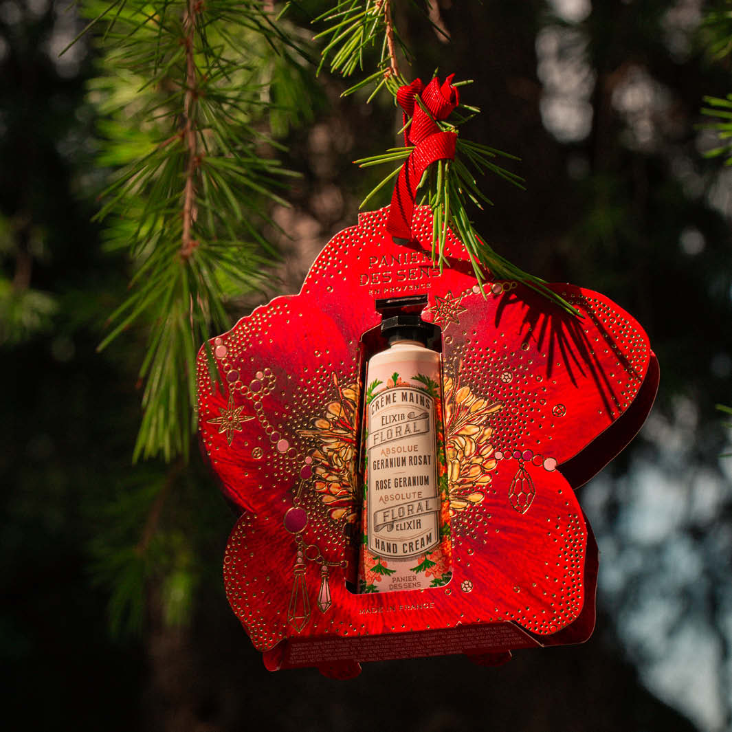Rose Geranium hand cream gift – Holiday ornament
