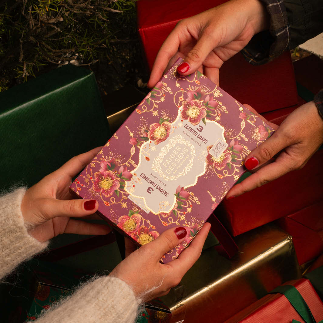Set de regalo de jabones en pastilla de Navidad: 3 jabones perfumados, de 3,5 oz cada uno - NAVIDAD - Panier des Sens EE. UU.