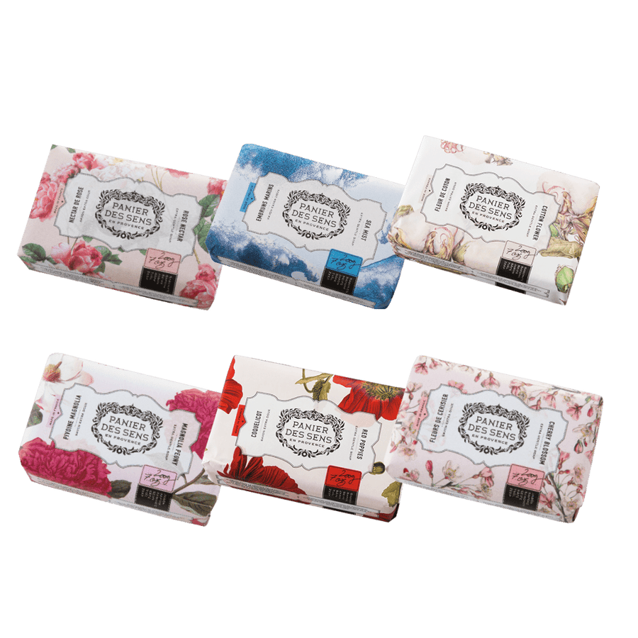Discovery Pack of 6 French Shea Butter Soap Bars – 6 x 7oz - Solid cosmetics - Panier des Sens USA