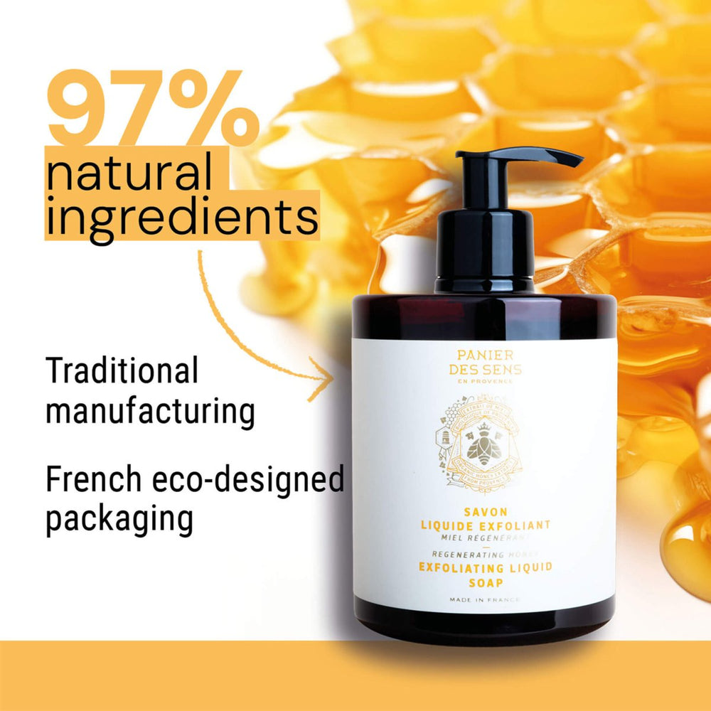 Exfoliating liquid Marseille soap - Regenerating Honey - Liquid Marseille Soap - Panier des Sens USA