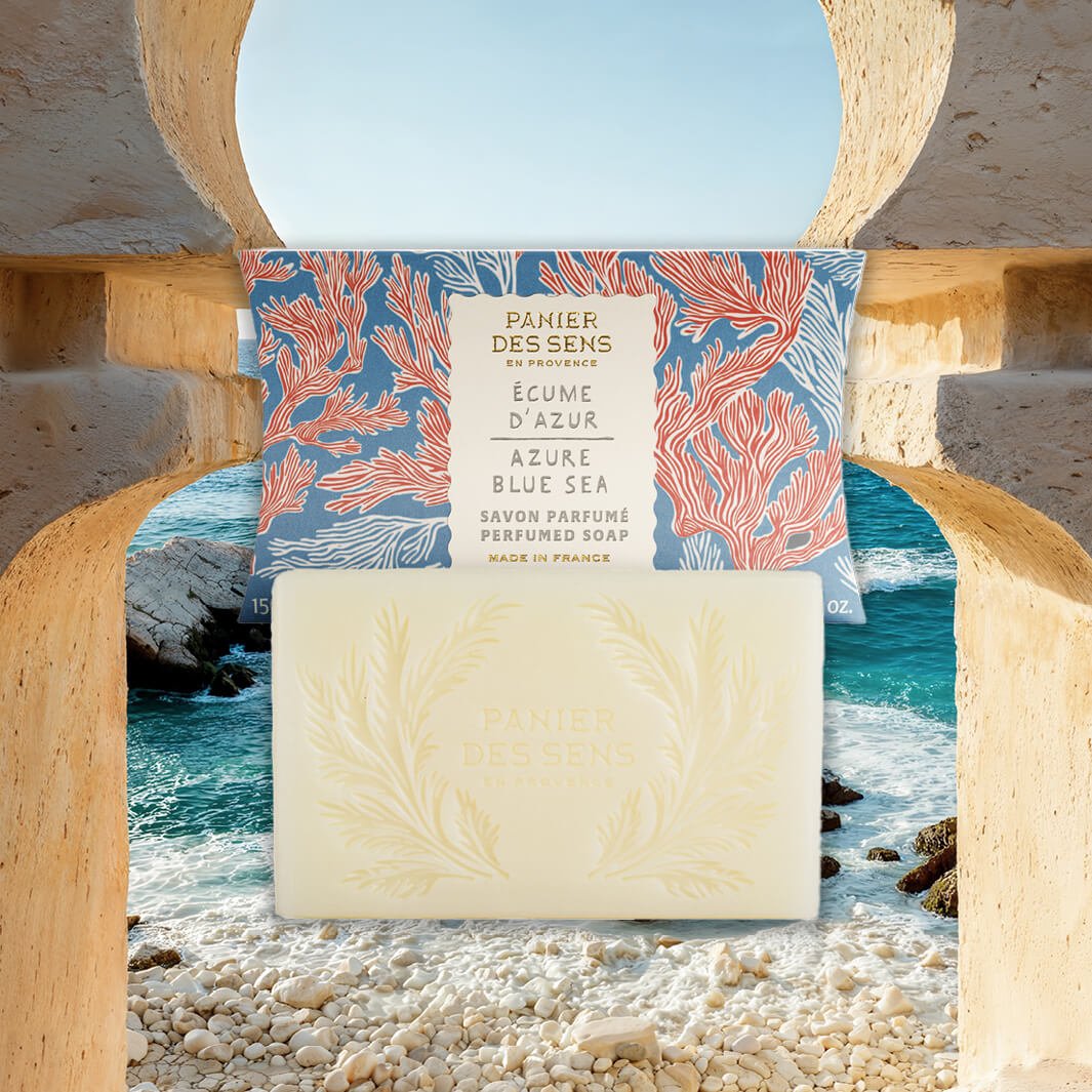 French Luxury Bar Soap - Azure Blue Sea - Solid cosmetics - Panier des Sens USA