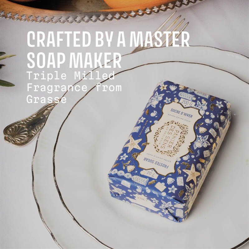 Frosted sugar Soap 7oz – Christmas Limited Edition - Solid cosmetics - Panier des Sens USA