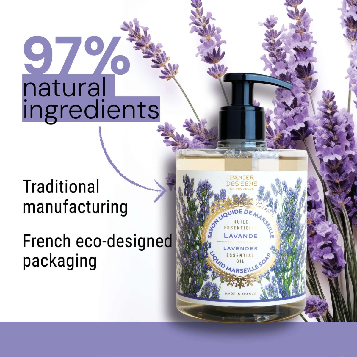 Liquid Marseille soap - Lavender savon liquide de Marseille - Liquid Marseille Soap - Panier des Sens USA