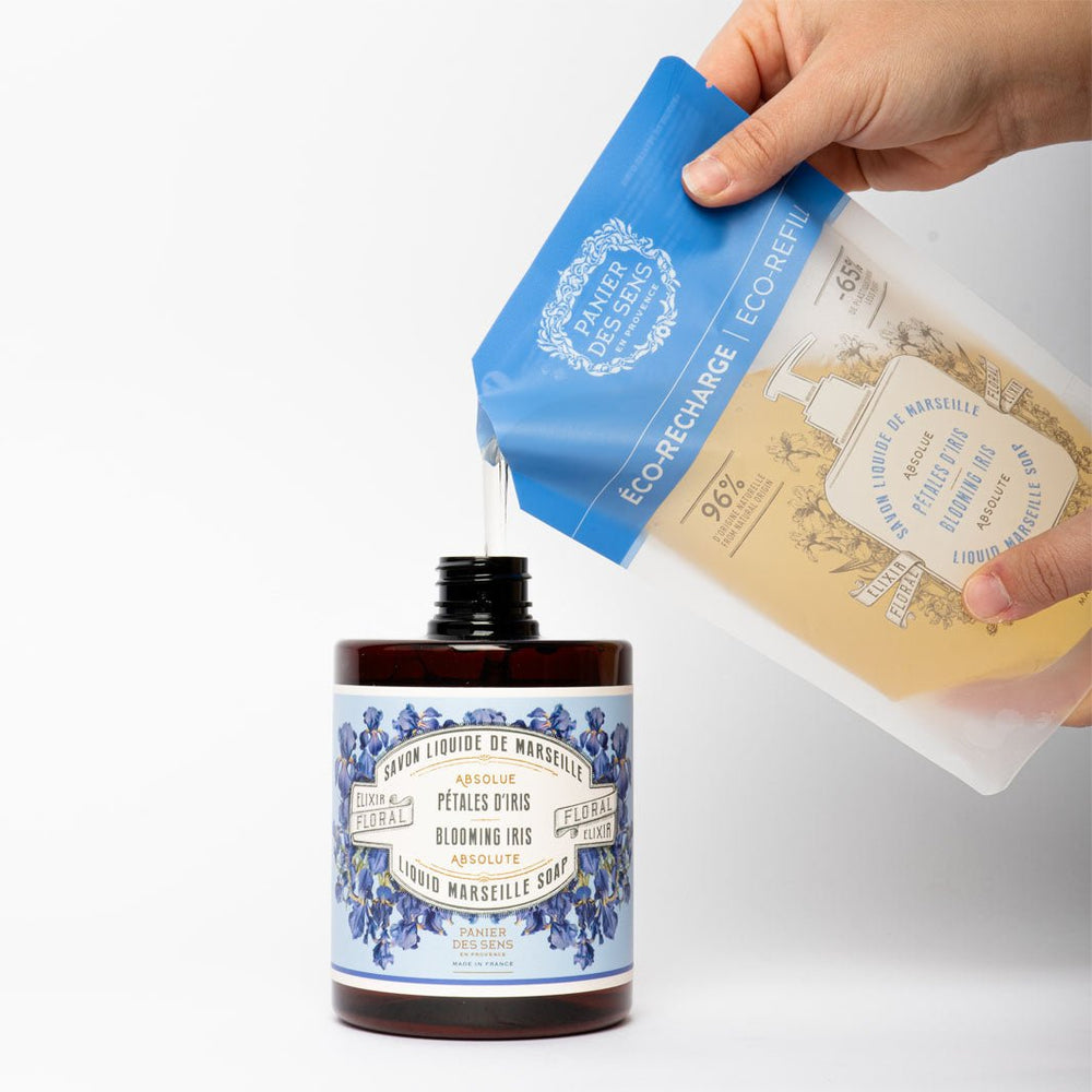 Liquid Marseille Soap Refill - Blooming iris Hand Soap - Eco - refills - Panier des Sens USA