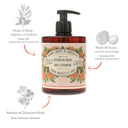 Liquid Marseille Soap - Rose Geranium savon liquide de Marseille - Liquid Marseille Soap - Panier des Sens USA