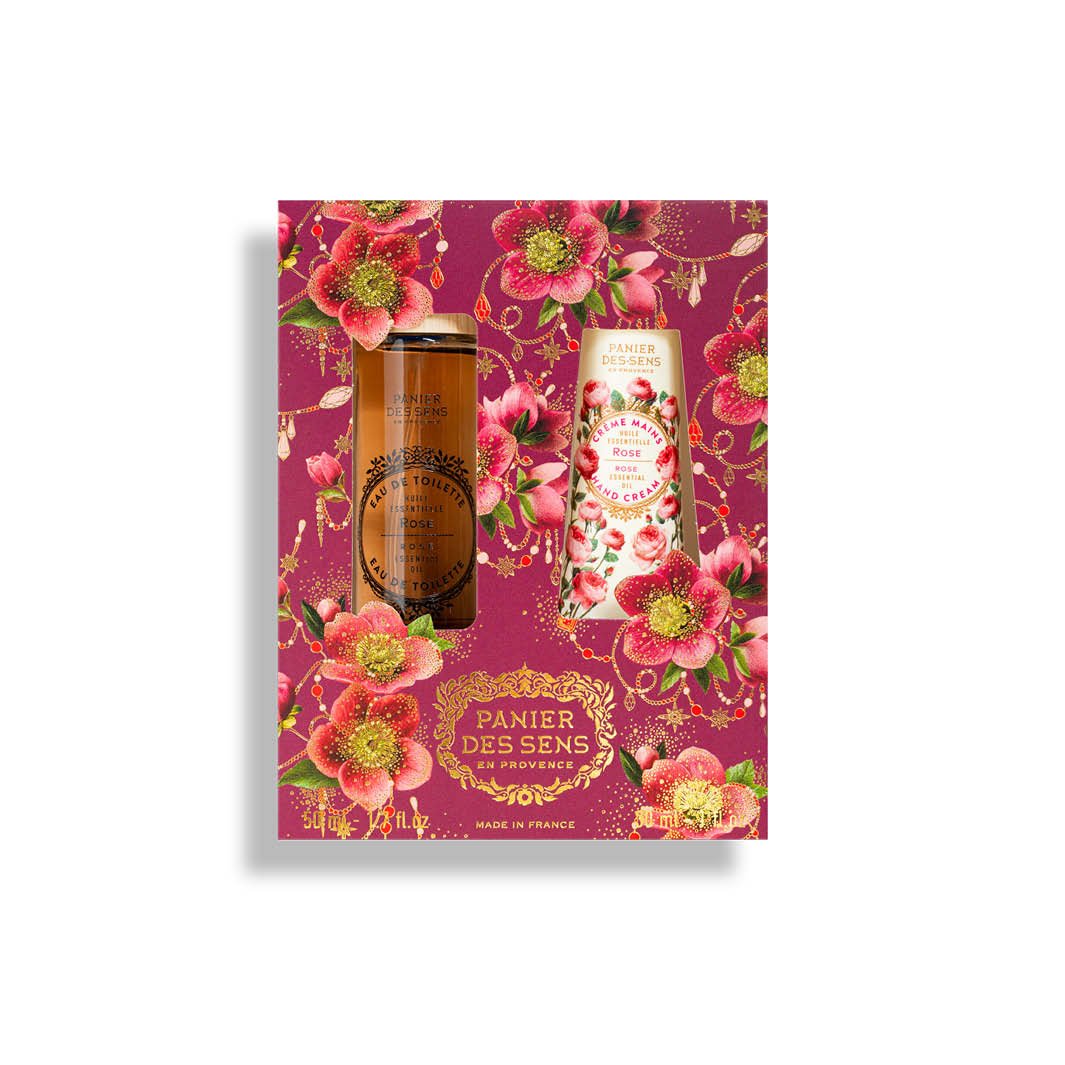 Rose Perfume Gift Set – Eau de Toilette 1.7 fl oz + Hand Cream 1 fl oz - CHRISTMAS - Panier des Sens USA