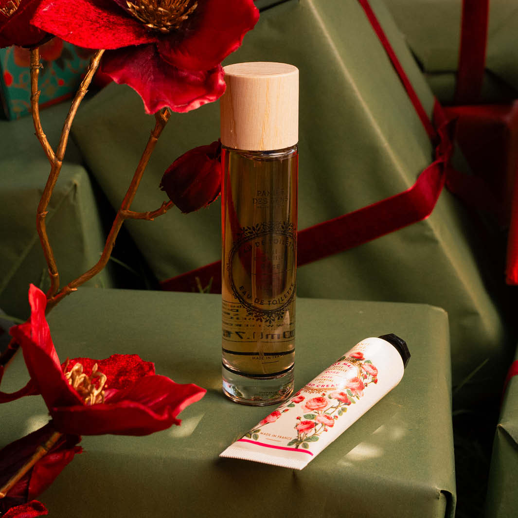 Rose Perfume Gift Set – Eau de Toilette 1.7 fl oz + Hand Cream 1 fl oz - CHRISTMAS - Panier des Sens USA