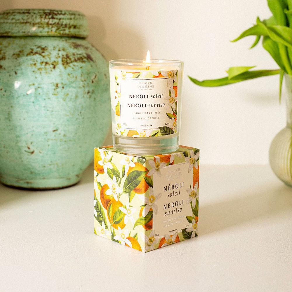 Scented Candle with Vegetable Wax - Neroli Sunrise (10oz) - Scented candles - Panier des Sens USA