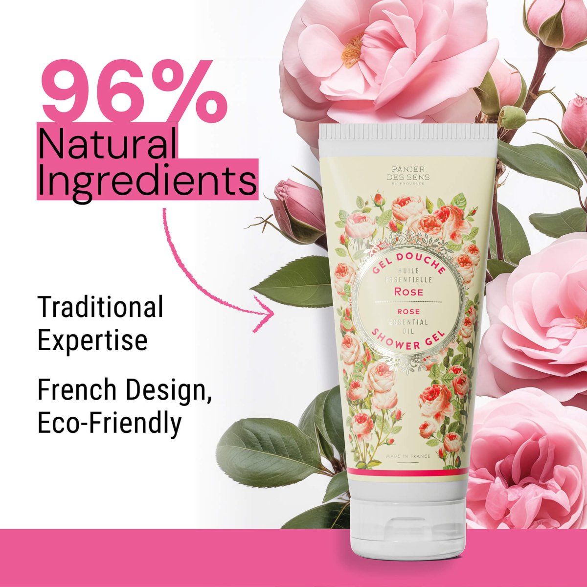 Shower gel - Rejuvenating Rose (6.7 fl.oz.) - Shower gel - Panier des Sens USA