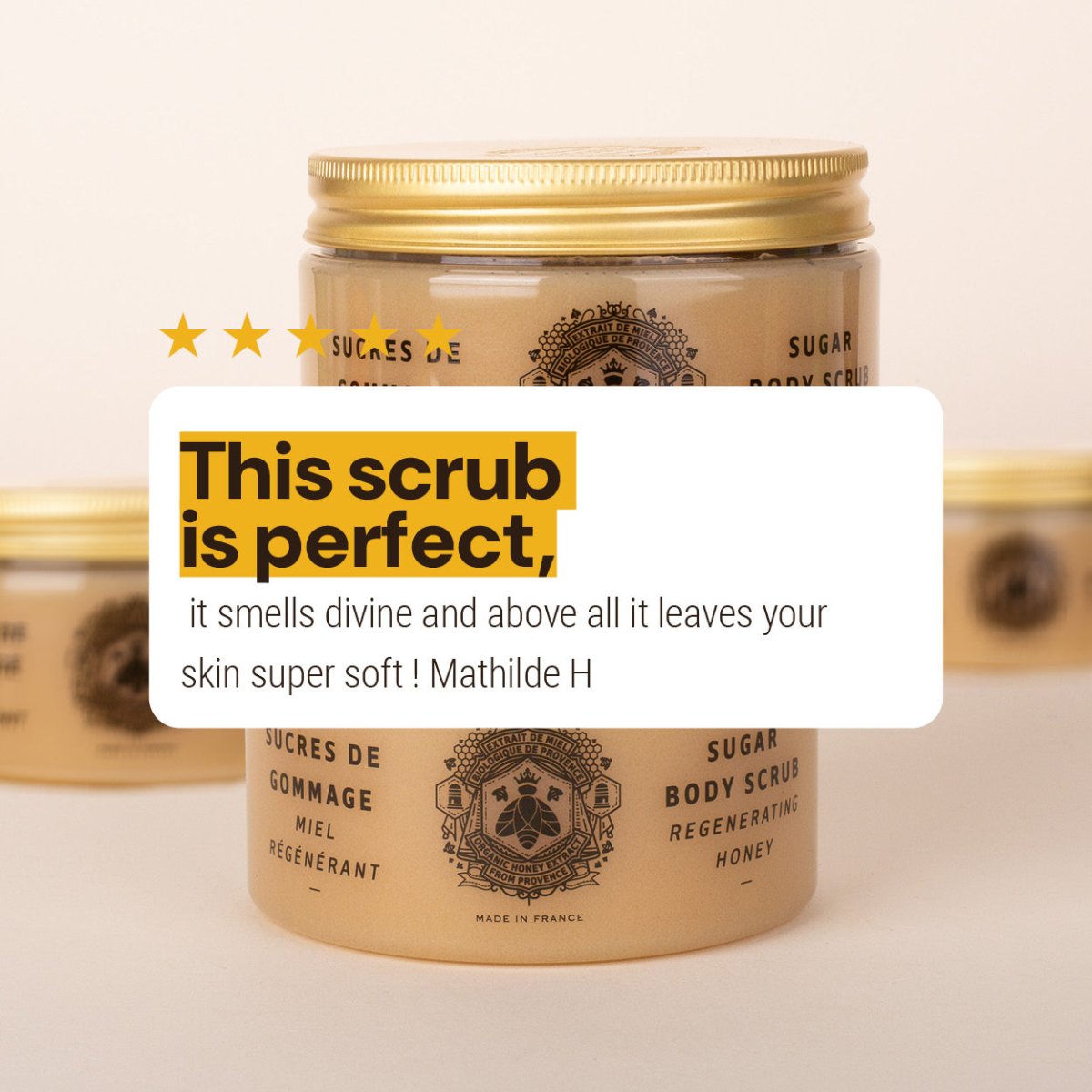 Sugar body scrub - Honey exfoliating scrub for body - Body Care - Panier des Sens USA