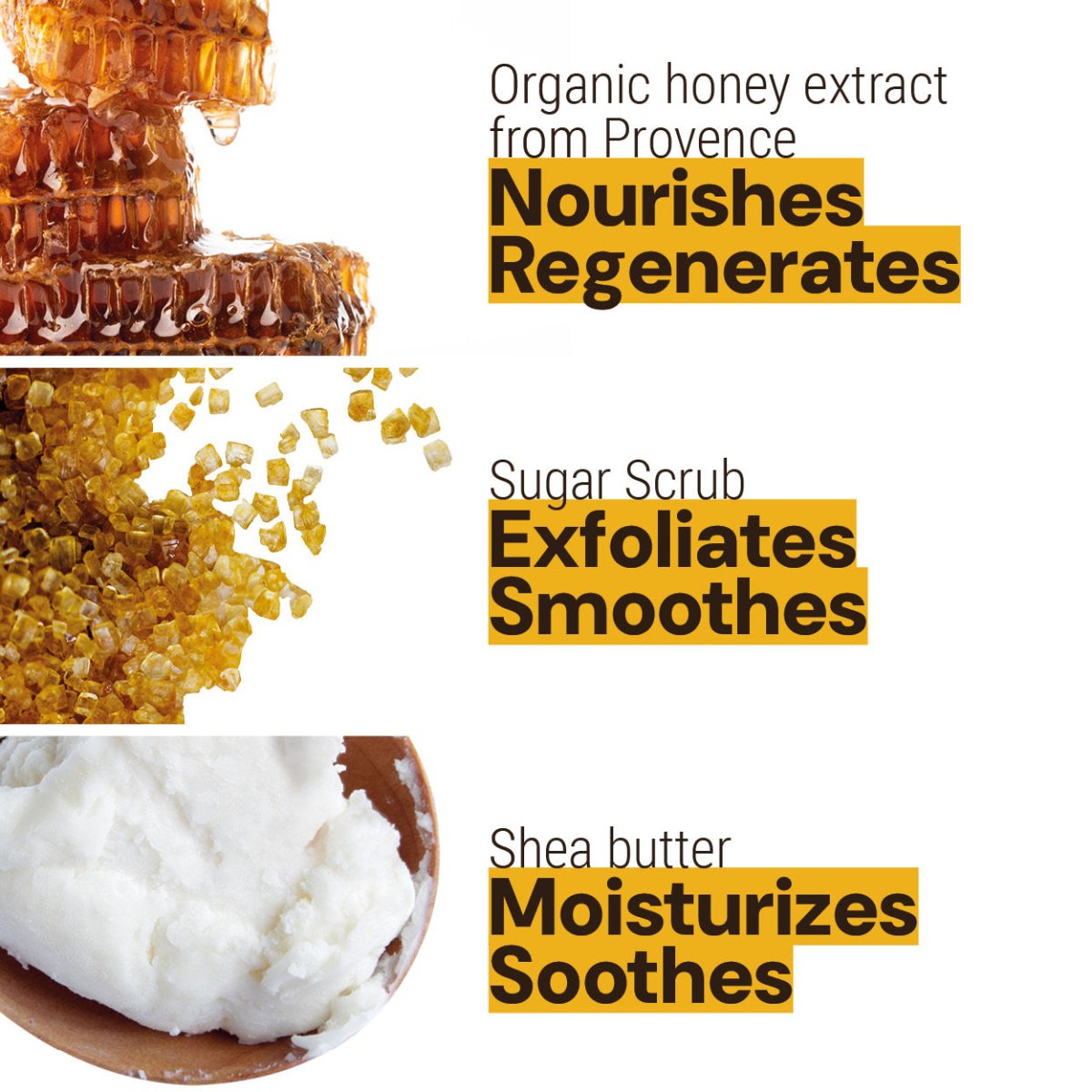 Sugar body scrub - Honey exfoliating scrub for body - Body Care - Panier des Sens USA