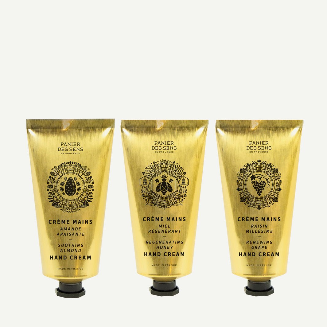 3 x hand creams - Almond, Honey, Grape - Hand care - Panier des Sens USA