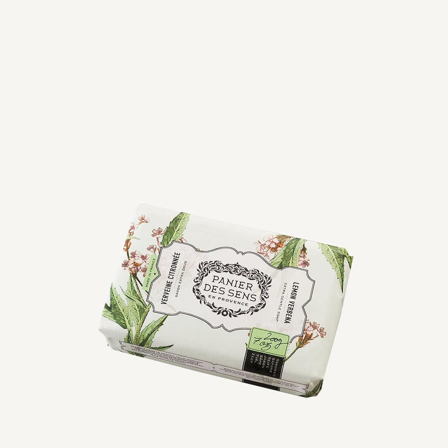 French Lemon Verbena Natural Soap Bar with Shea Butter – 7oz - Solid cosmetics - Panier des Sens USA