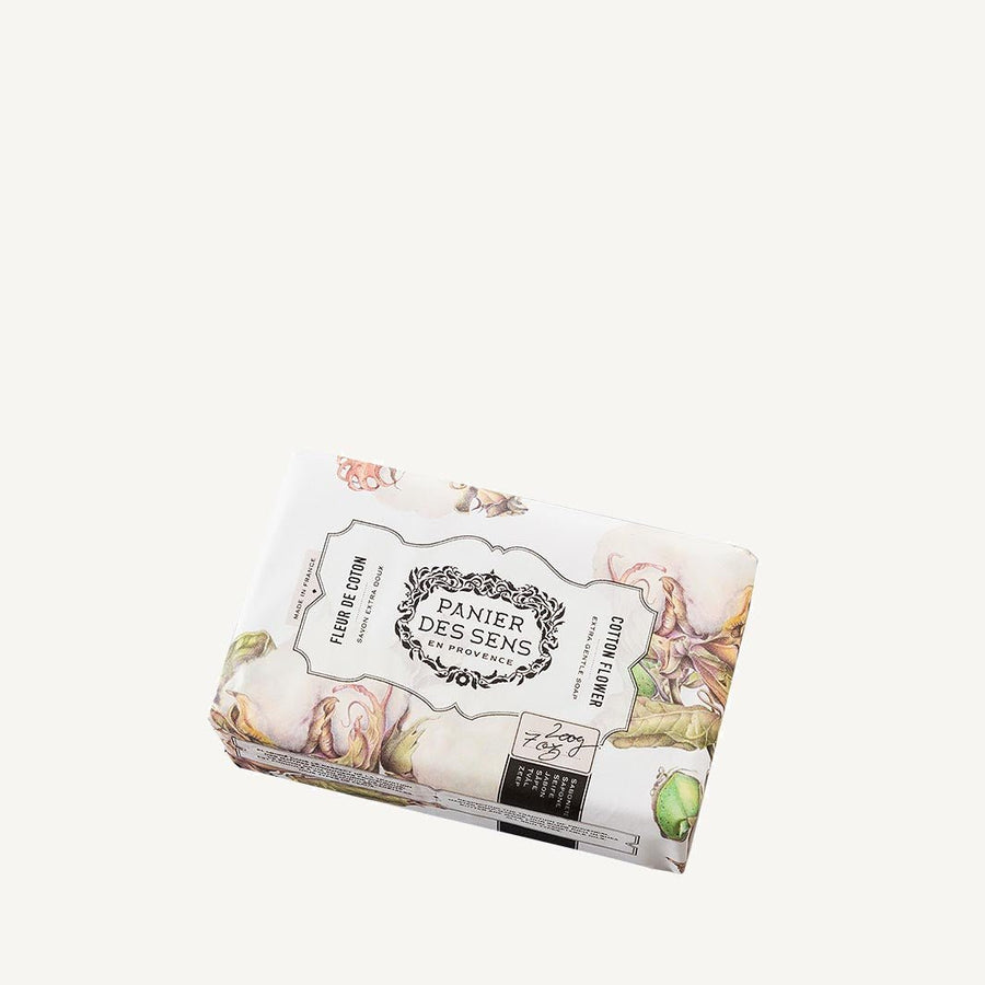 French Shea Butter Soap Bar Cotton Flower Scent – 7oz - Solid cosmetics - Panier des Sens USA