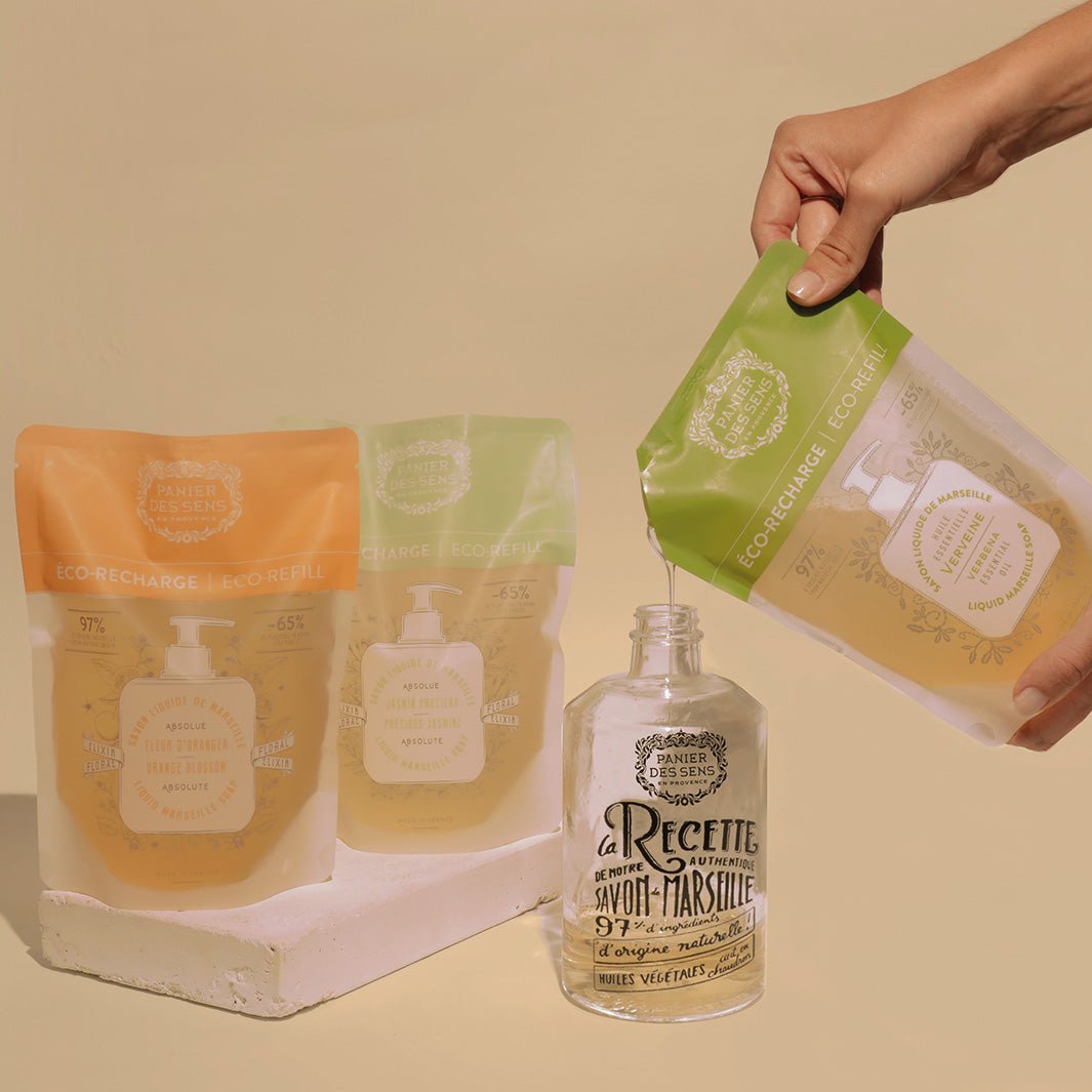 Liquid Marseille Soap Refill - Lemon verbena Hand soap - Eco - refills - Panier des Sens USA