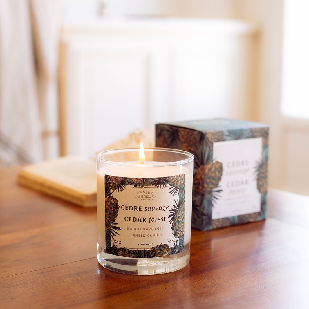 Vela perfumada - Vela vegana de cedro 0,61 lb - Velas perfumadas - Panier des Sens USA